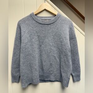 J. Crew Relaxed Crewneck 100% Lambs Wool Heather Gray Sweater Size Small